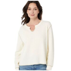 Madewell Waffle Split Neck Crop Tee Long Sleeve Size XXS